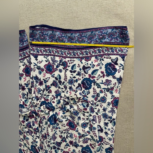 New Joie Drawstring Floral Paisley Print Wide Leg Palazzo Pants Size M - Picture 8 of 10